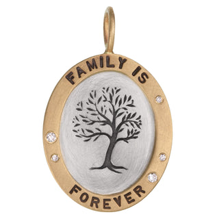 Family Is Forever Oval Charm