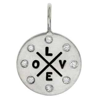 Silver Love Graffiti Round Charm