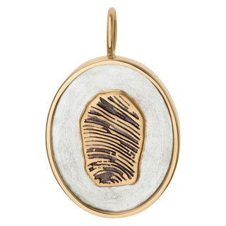 Fingerprint Double Framed Oval Charm