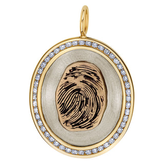 Fingerprint Channel Set Oval Charm