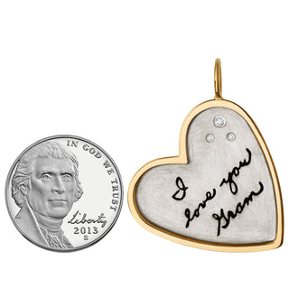 Handwritten Message Heart Charm