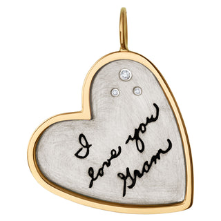 Handwritten Message Heart Charm