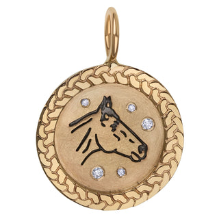 Horse Head Round Charm