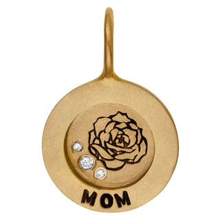 Rose Mom Round Charm