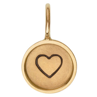 Gold Heart Round Charm