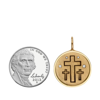 Gold Crosses Round Charm