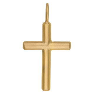 Gold Brushed Cross Charm