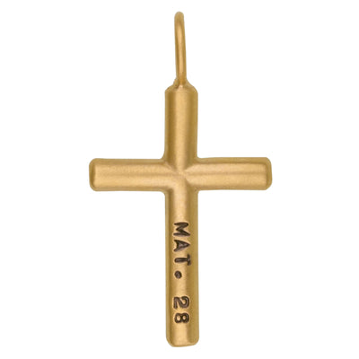 Gold Verse Cross Charm