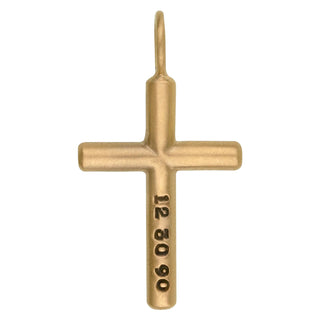 Gold Date Cross Charm