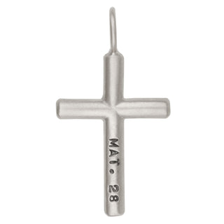 Silver Verse Cross Charm