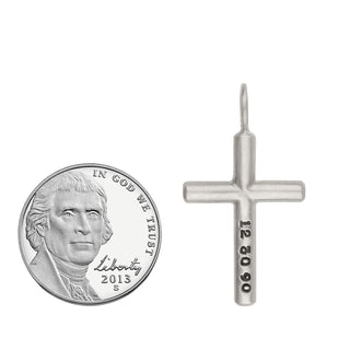 Silver Date Cross Charm