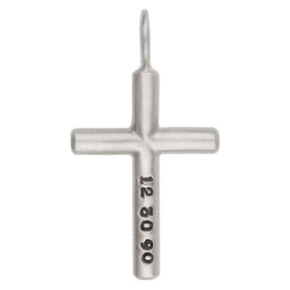 Silver Date Cross Charm