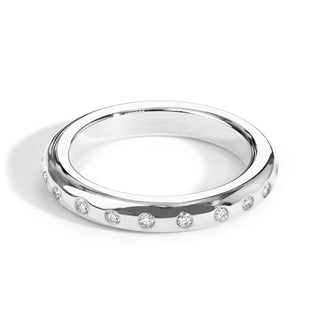 3.5mm Silver High Polished Diamond Scroll Ring