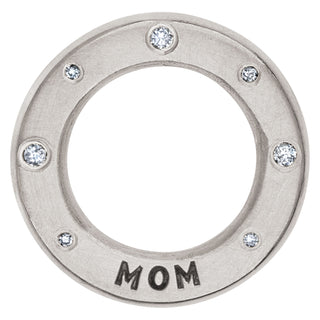 Silver Mom Thick Open Circle