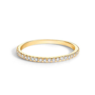 8mm Gold Love Standard Ring & Small Pavé Stack