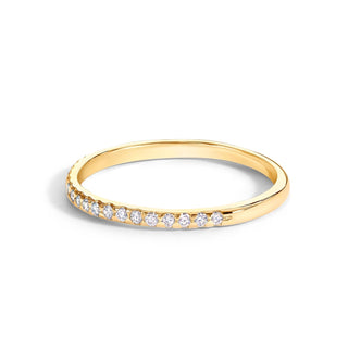 8mm Gold Family Forever Standard Ring & Small Pavé Stack