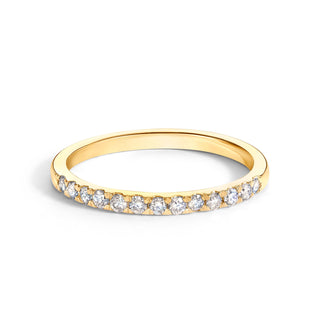 8mm Gold Family Forever Standard Ring & Large Pavé Stack