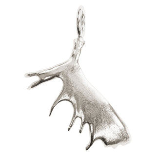 Silver Polished Moose Paddle Sculptural Charm