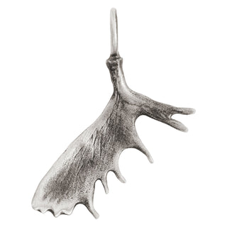 Silver Patina Moose Paddle Sculptural Charm