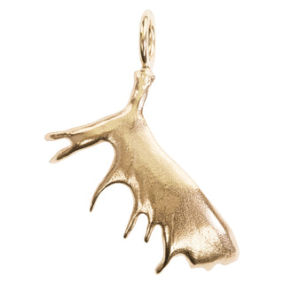 Gold Polished Moose Paddle Sculptural Charm