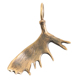 Gold Patina Moose Paddle Sculptural Charm