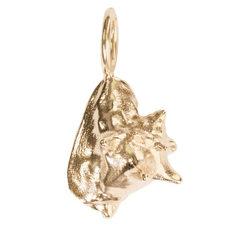 Gold Polished Conch Shell Sculptural Charm