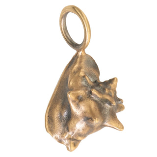 Gold Patina Conch Shell Sculptural Charm