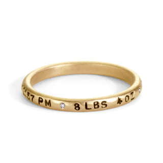 2.5mm Gold Baby Stats Scroll Ring