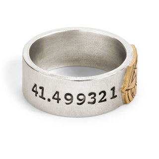 8mm Silver Coordinates Standard Ring