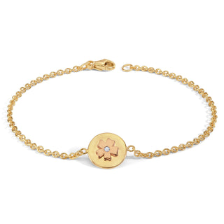 Diamond Cherry Blossom Round Charming Bracelet