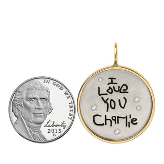 Child's Handwritten Round Charm