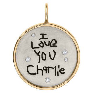 Child's Handwritten Round Charm