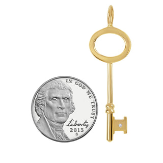 Large Gold Diamond Tiny Key