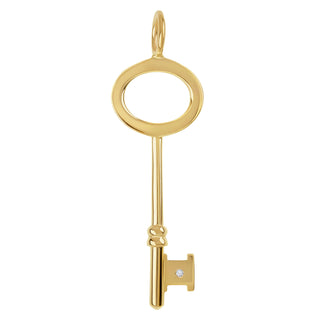 Large Gold Diamond Tiny Key