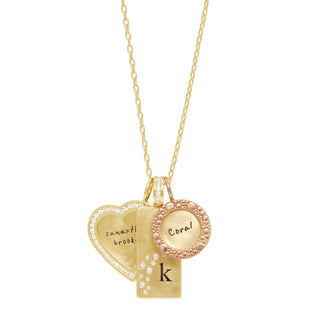 Name and Date Channel Set Heart Charm