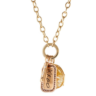 XXOO Rose Gold Channel Set ID Tag