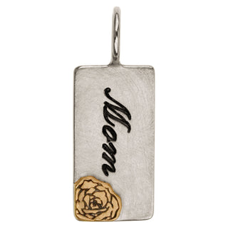 Silver Rose Mom ID Tag