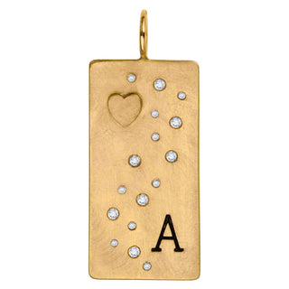 Gold Diamond Wave Initial ID Tag